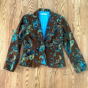 Bamboo Traders Paisley Corduroy Blazer -small